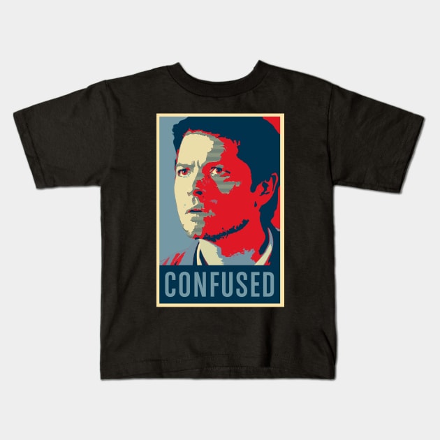 Cas is Confused Kids T-Shirt by SuperSamWallace